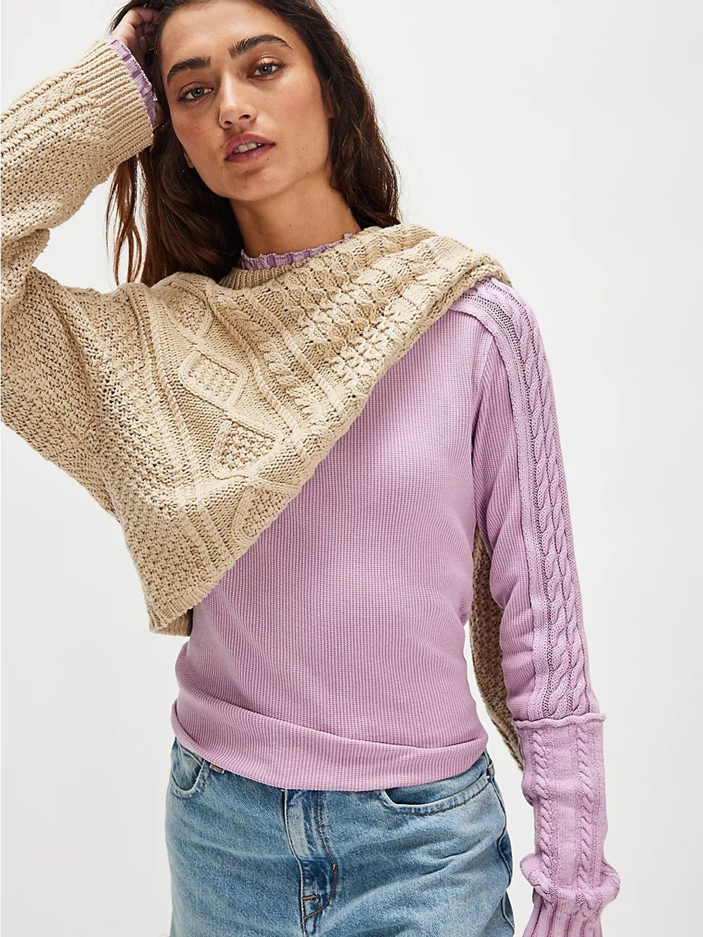 Nwot We The Free breezy Turtleneck dark plum - Picture 1 of 7
